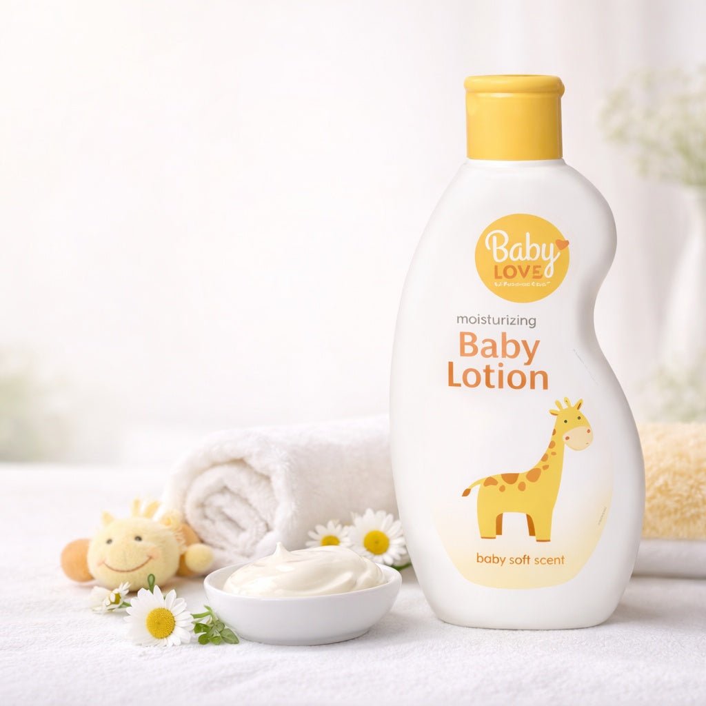12 fl oz Baby Love Moisturizing Baby Lotion – Soft Scent lifestyle use image