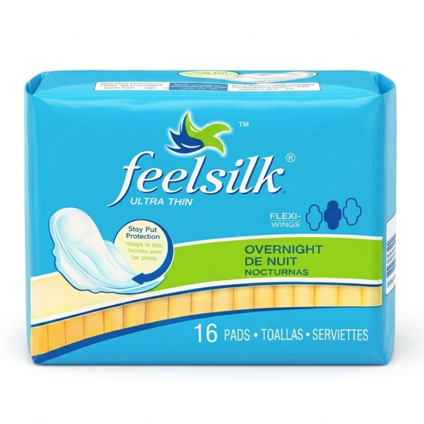 16 Count Feelsilk Overnight Ultra Thin Pads with Flexi Wings main product image