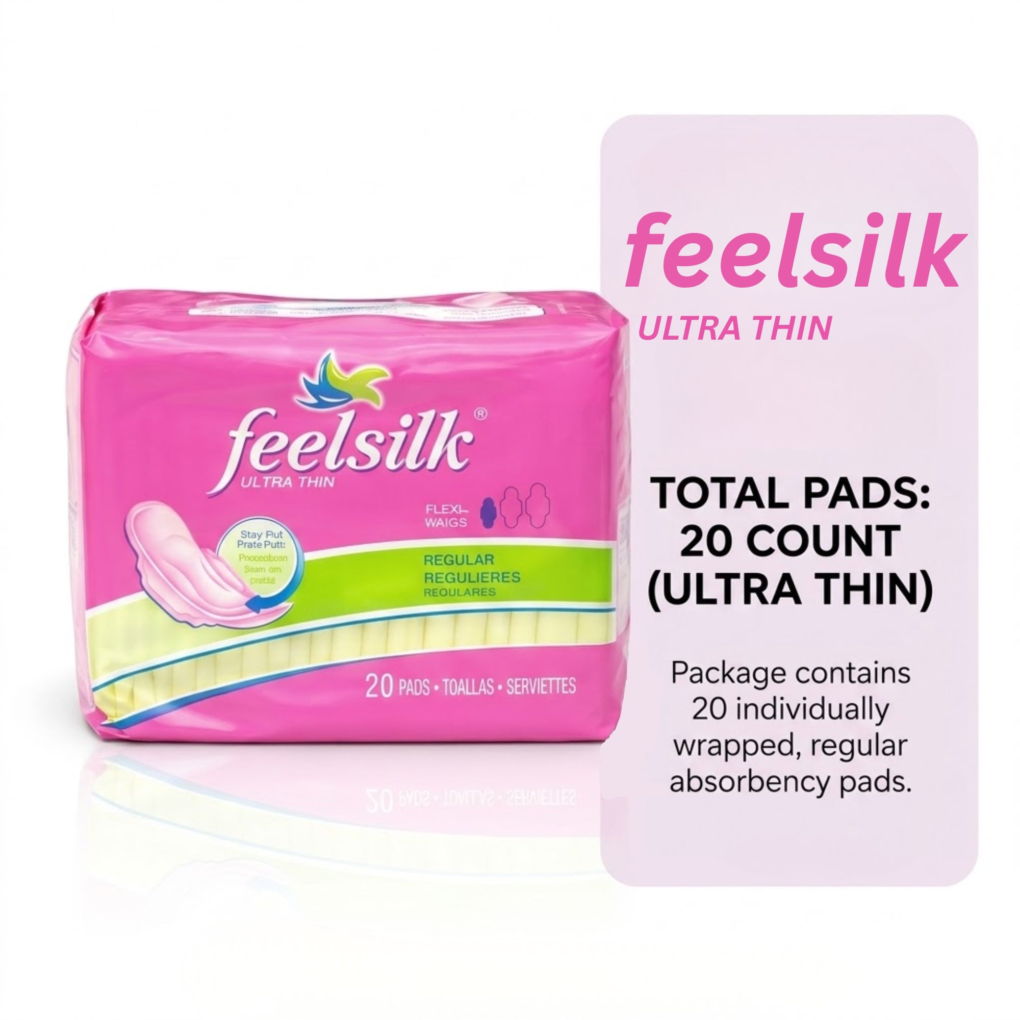 20 Count Feelsilk Ultra Thin Regular Sanitary Pads Hygiene product detail image