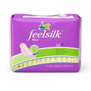 12 Count Feelsilk Maxi Pads Regular Flow With Wings Hygiene main product image