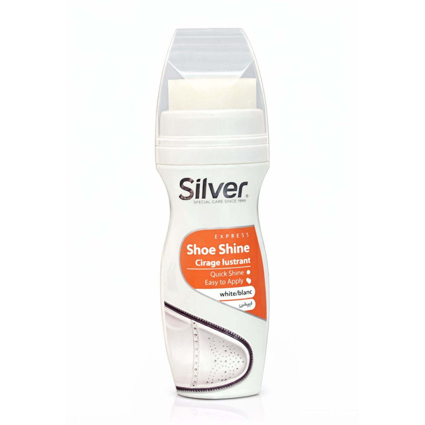 Silver Express White Liquid Shoe Polish 75mL Shine