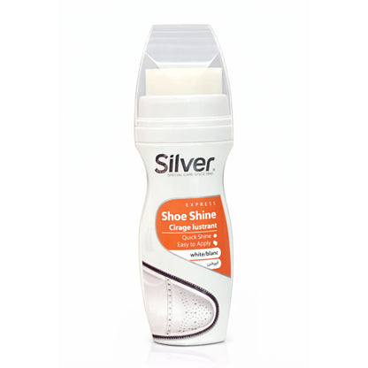Silver Express White Liquid Shoe Polish 75mL Shine