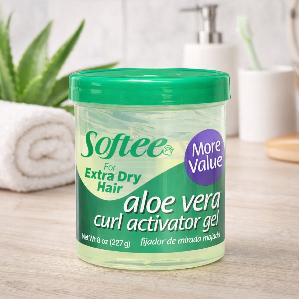 8 oz Softee Aloe Vera Curl Activator Gel – Extra Dry Hair lifestyle use image