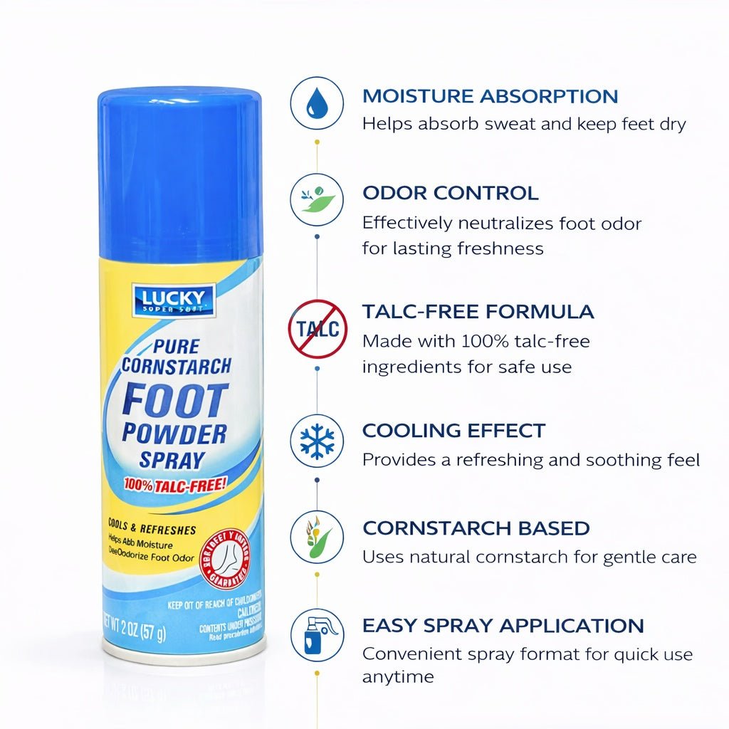 2 oz Lucky Foot Powder Spray – Talc Free Cornstarch Formula Foot Care product detail image