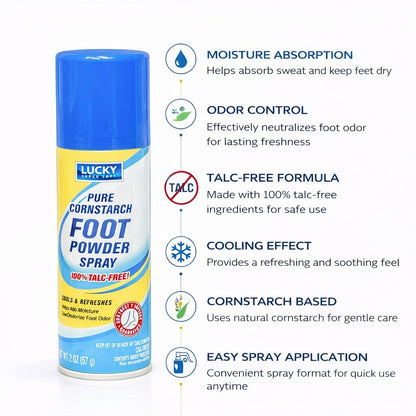 2 oz Lucky Foot Powder Spray – Talc Free Cornstarch Formula Foot Care product detail image
