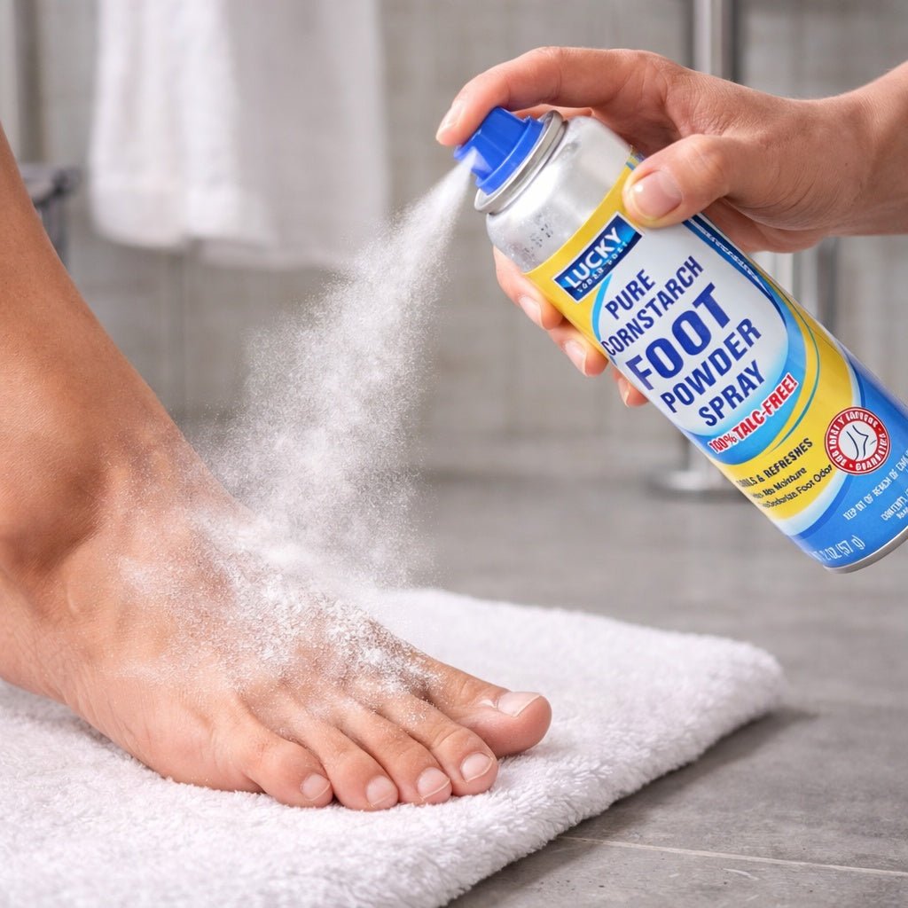 2 oz Lucky Foot Powder Spray – Talc Free Cornstarch Formula Foot Care size and feature image