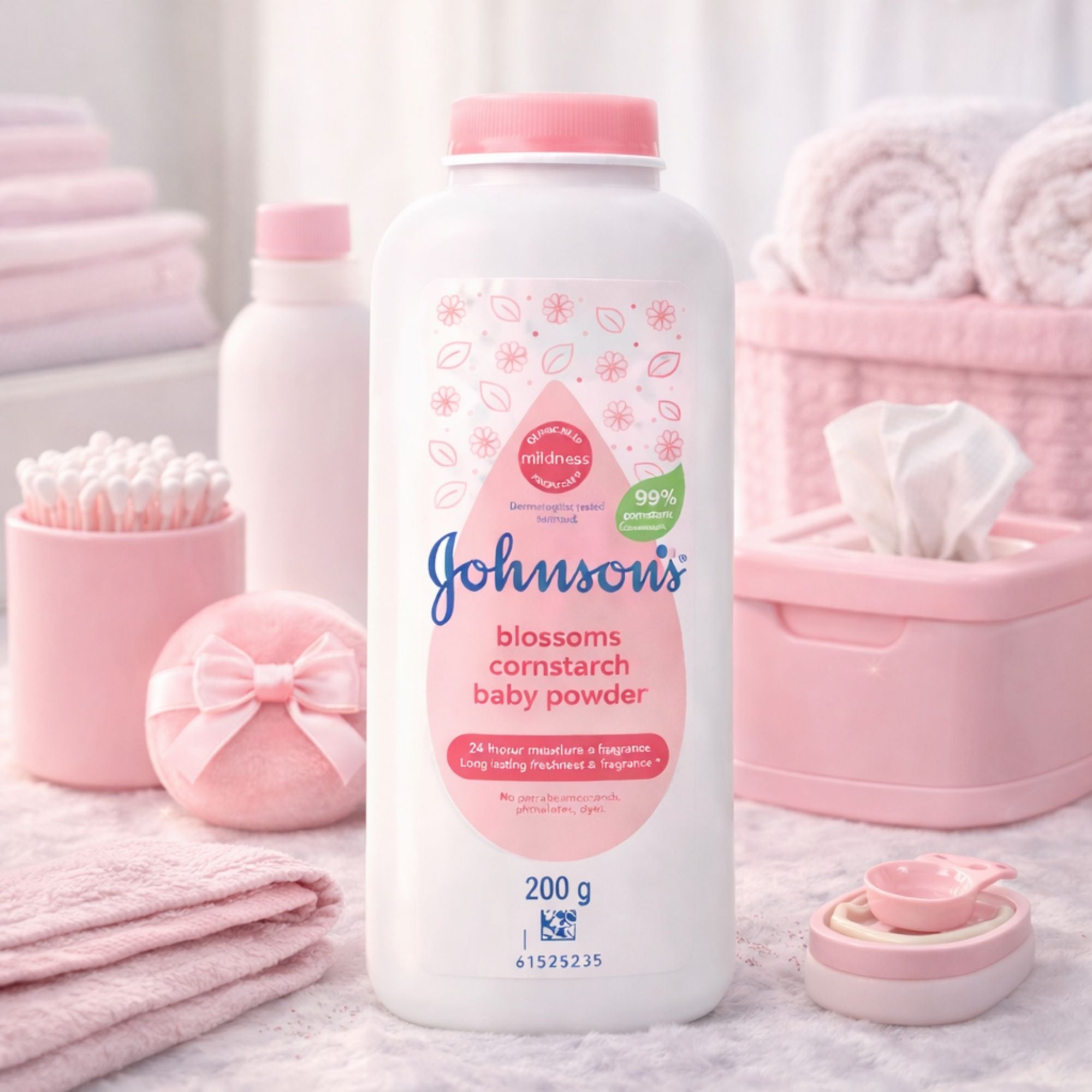 7oz Johnson’s Blossoms Cornstarch Baby Powder Gentle Fresh Skin Care Soft - 99Everything