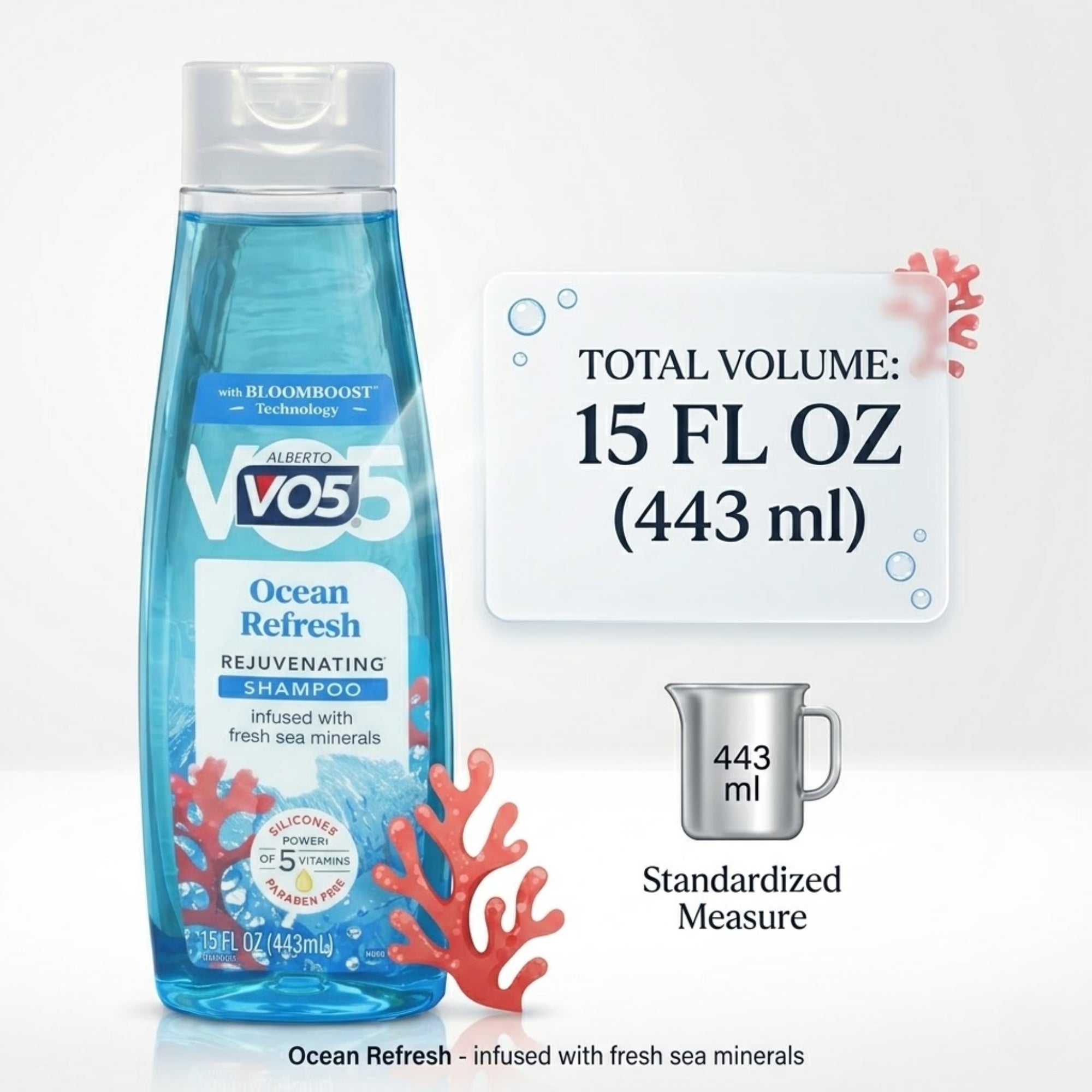 15 oz Alberto VO5 Ocean Refresh Rejuvenating Shampoo with Sea Minerals product detail image