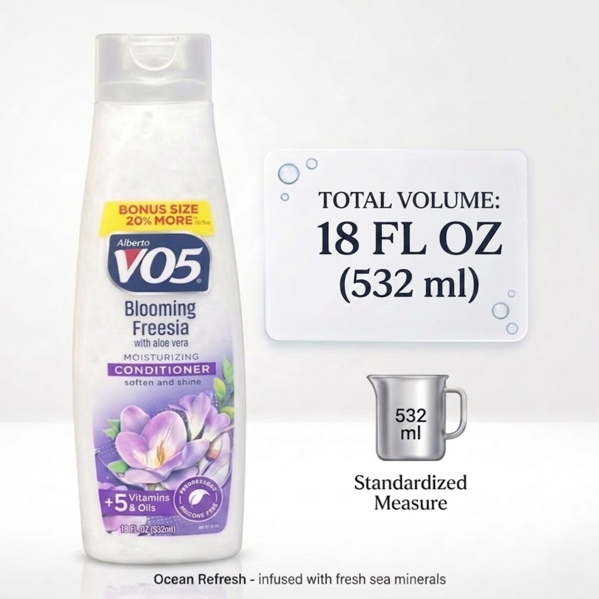 18 oz Alberto VO5 Blooming Freesia Moisturizing Conditioner Shampoo product detail image