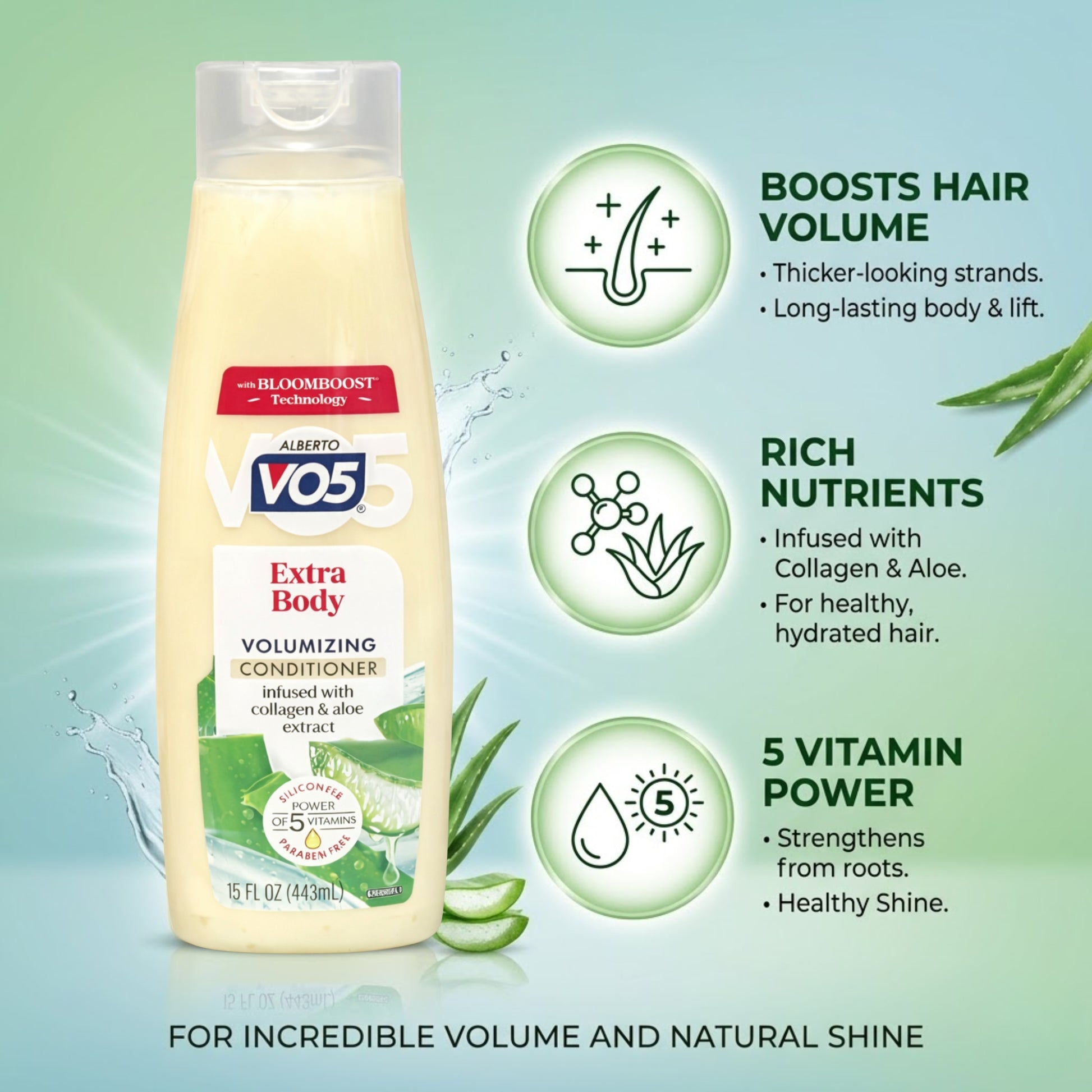 15 oz Alberto VO5 Extra Body Volumizing Conditioner Shampoo size and feature image