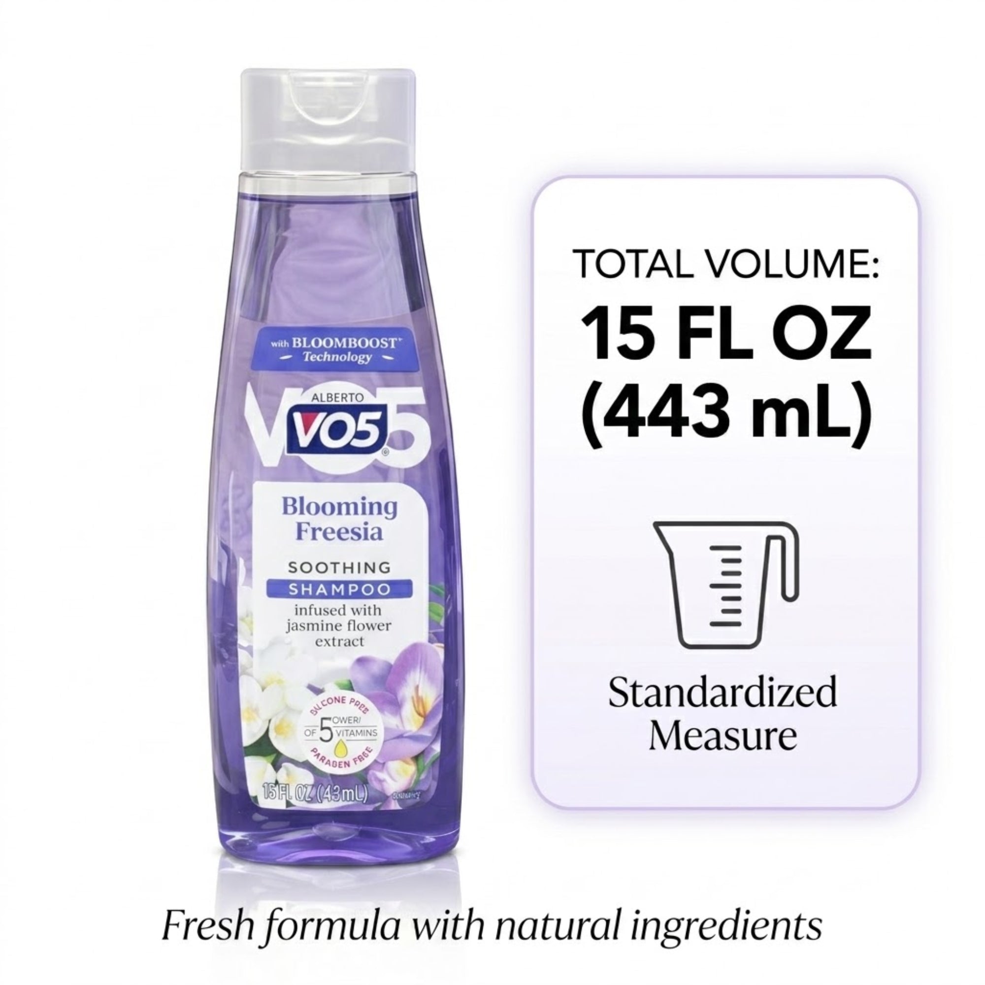 15 oz Alberto VO5 Blooming Freesia Soothing Shampoo product detail image