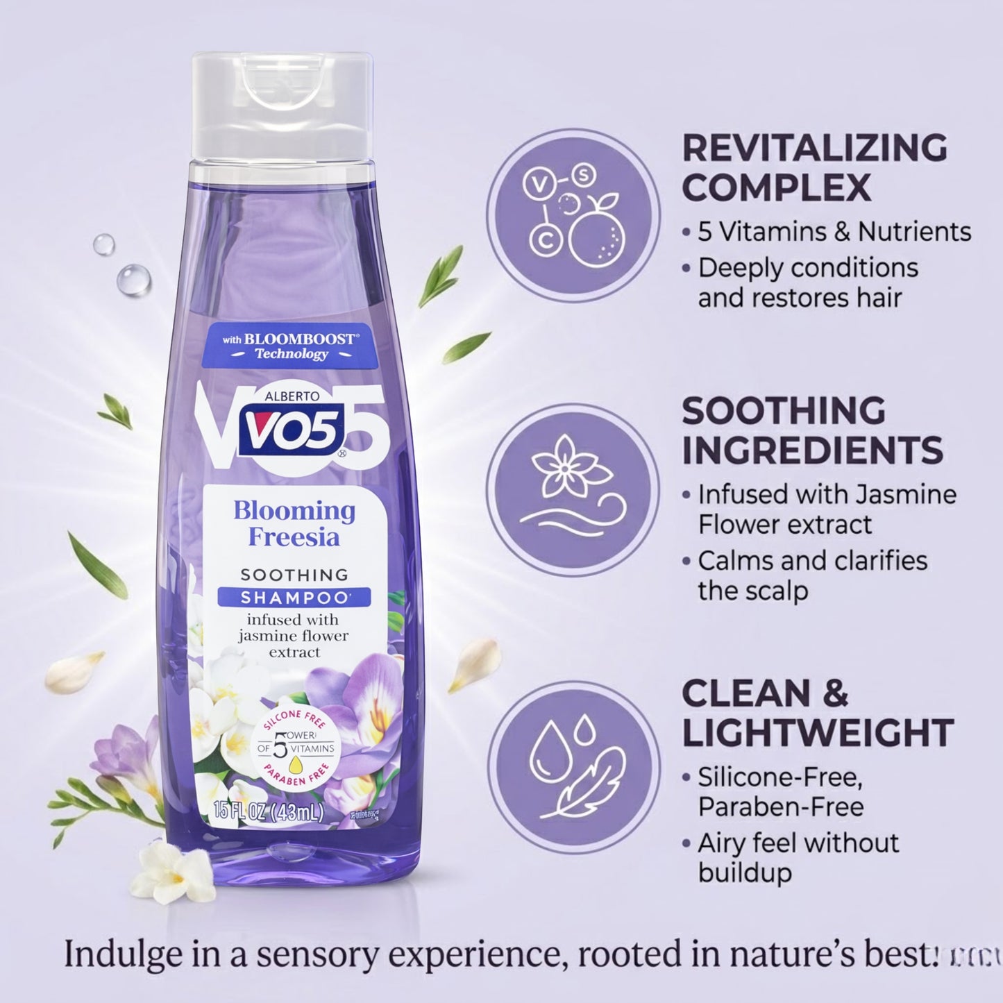Alberto VO5 15 oz Blooming Freesia Soothing Hair Shampoo