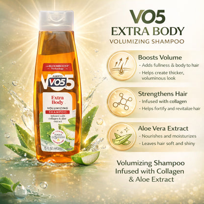 15 oz Alberto Vo5 Extra Body Volumizing Shampoo Collagen Aloe size and feature image