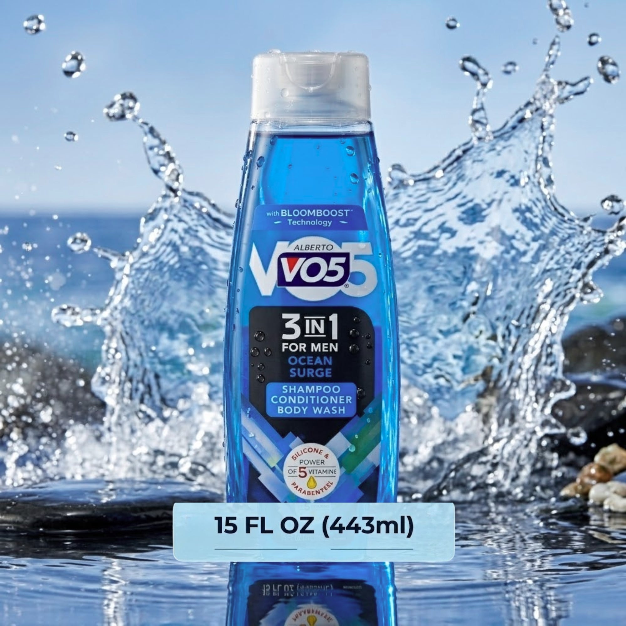 15 oz Alberto VO5 3 in 1 Men Ocean Surge Shampoo Body Wash product detail image
