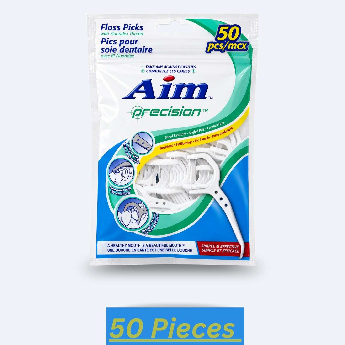 Aim Oral Care Floss Picks Set 50 PCS