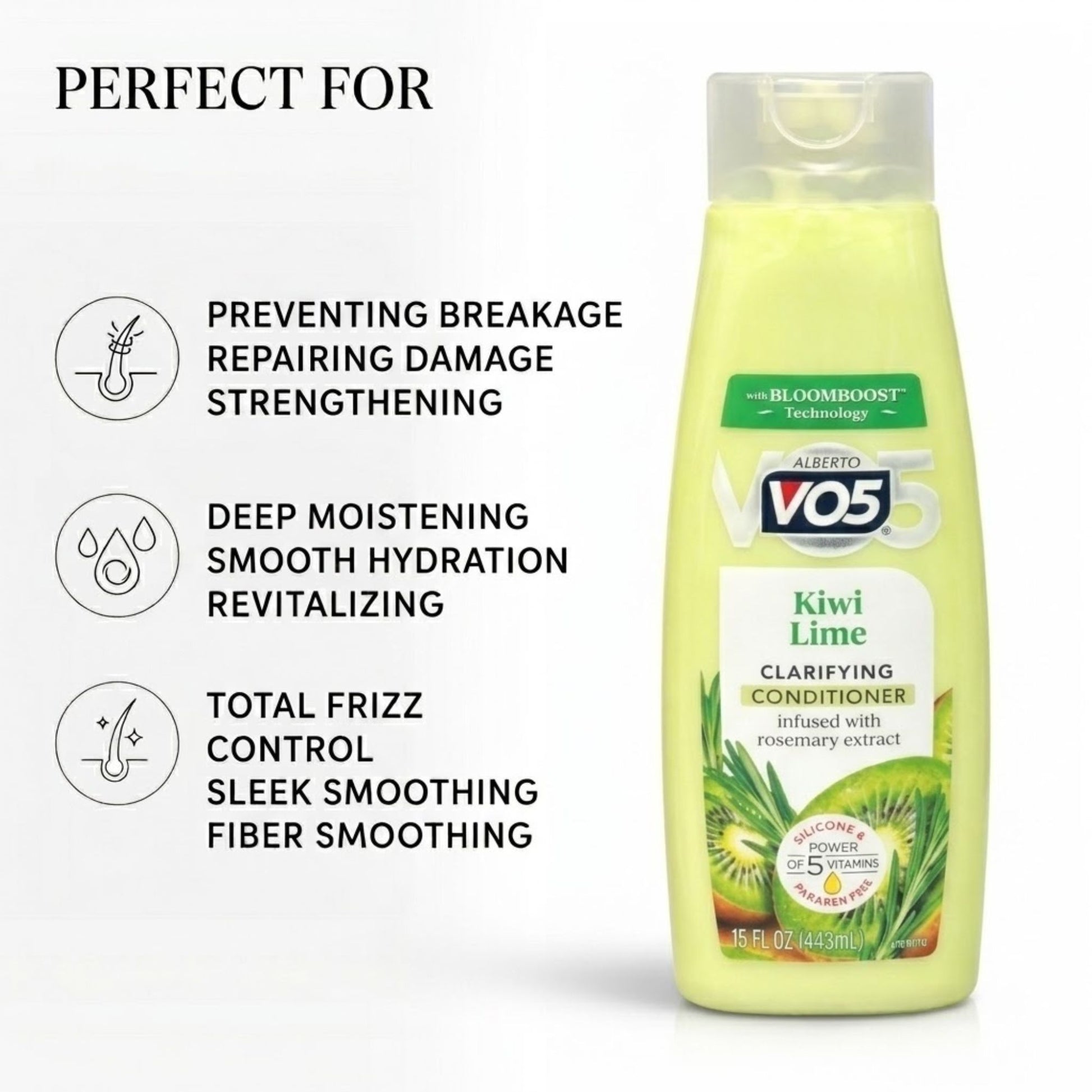 15oz Alberto VO5 Kiwi Lime Clarifying Conditioner Bottle Shampoo product detail image