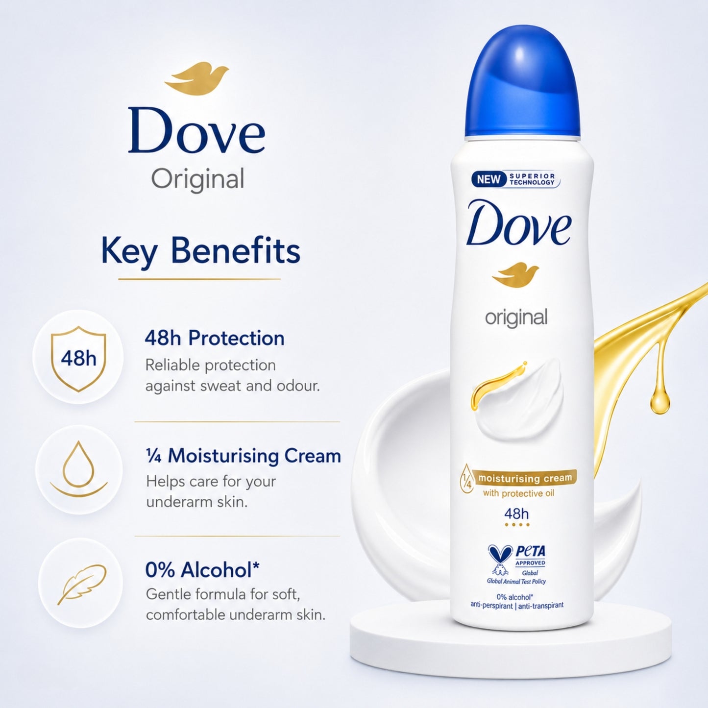 150ml Dove Anti Perspirant Deodorant Spray