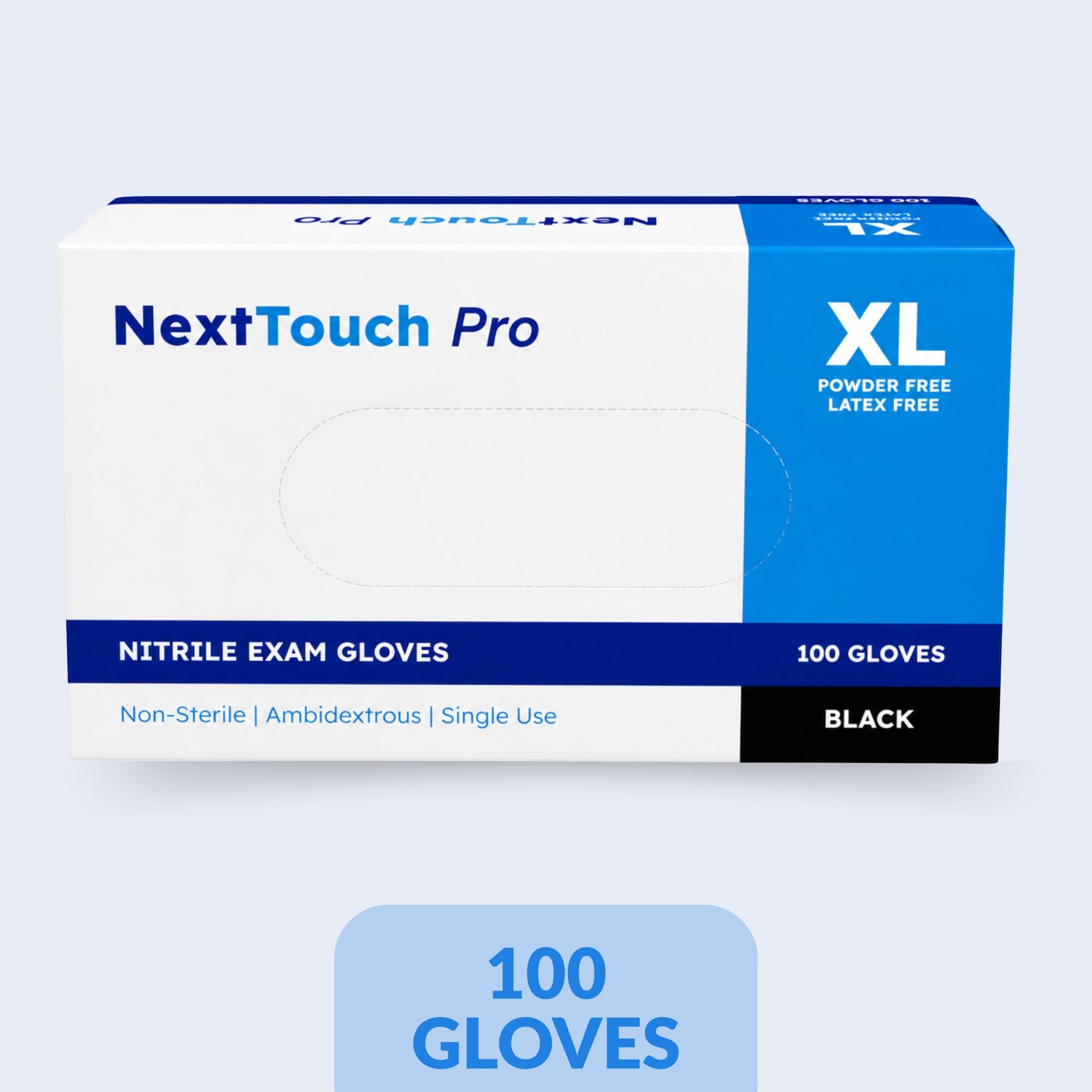 NextTouch Pro XL Black Exam Gloves 100 Count