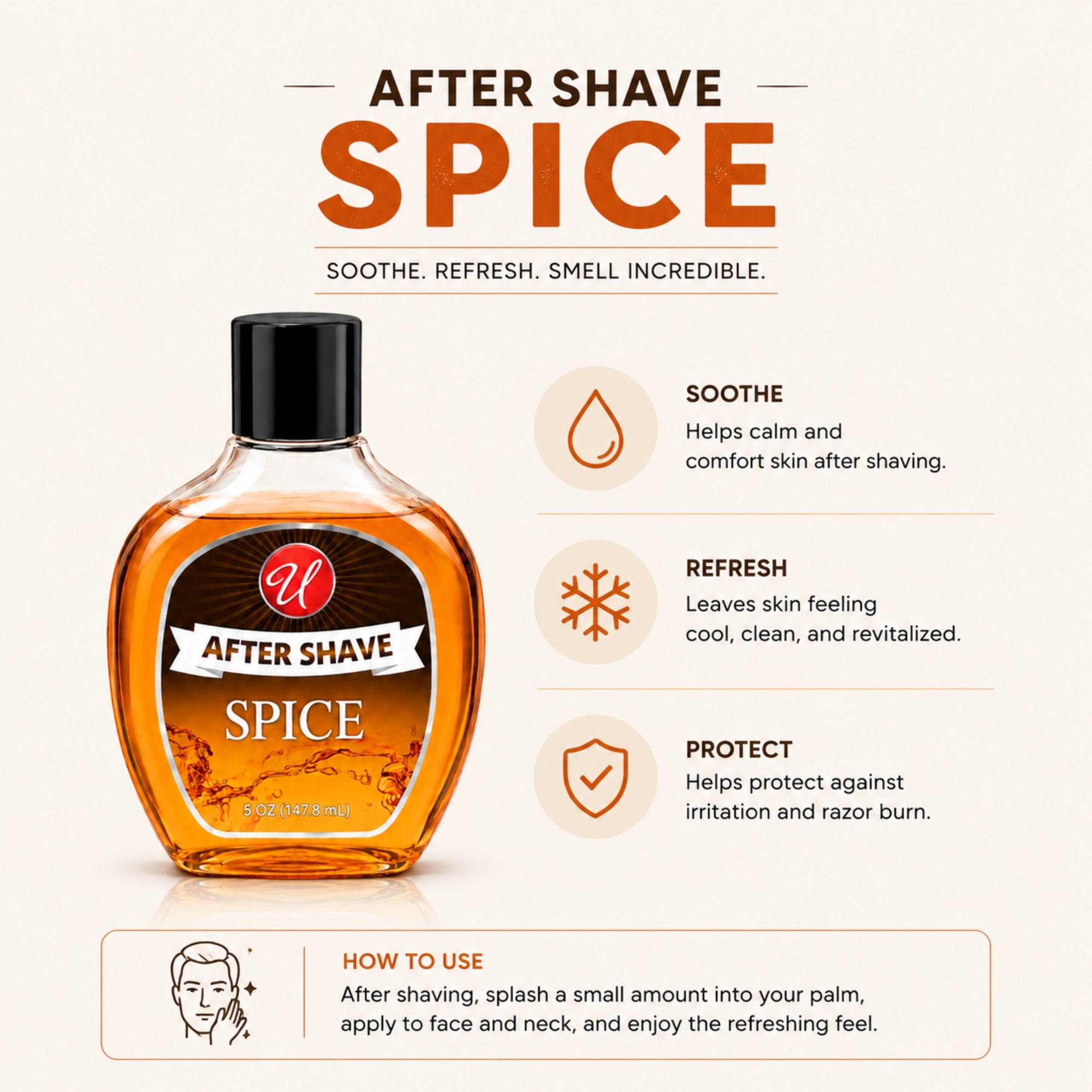 5oz Men’s After Shave Lotion by U Spice