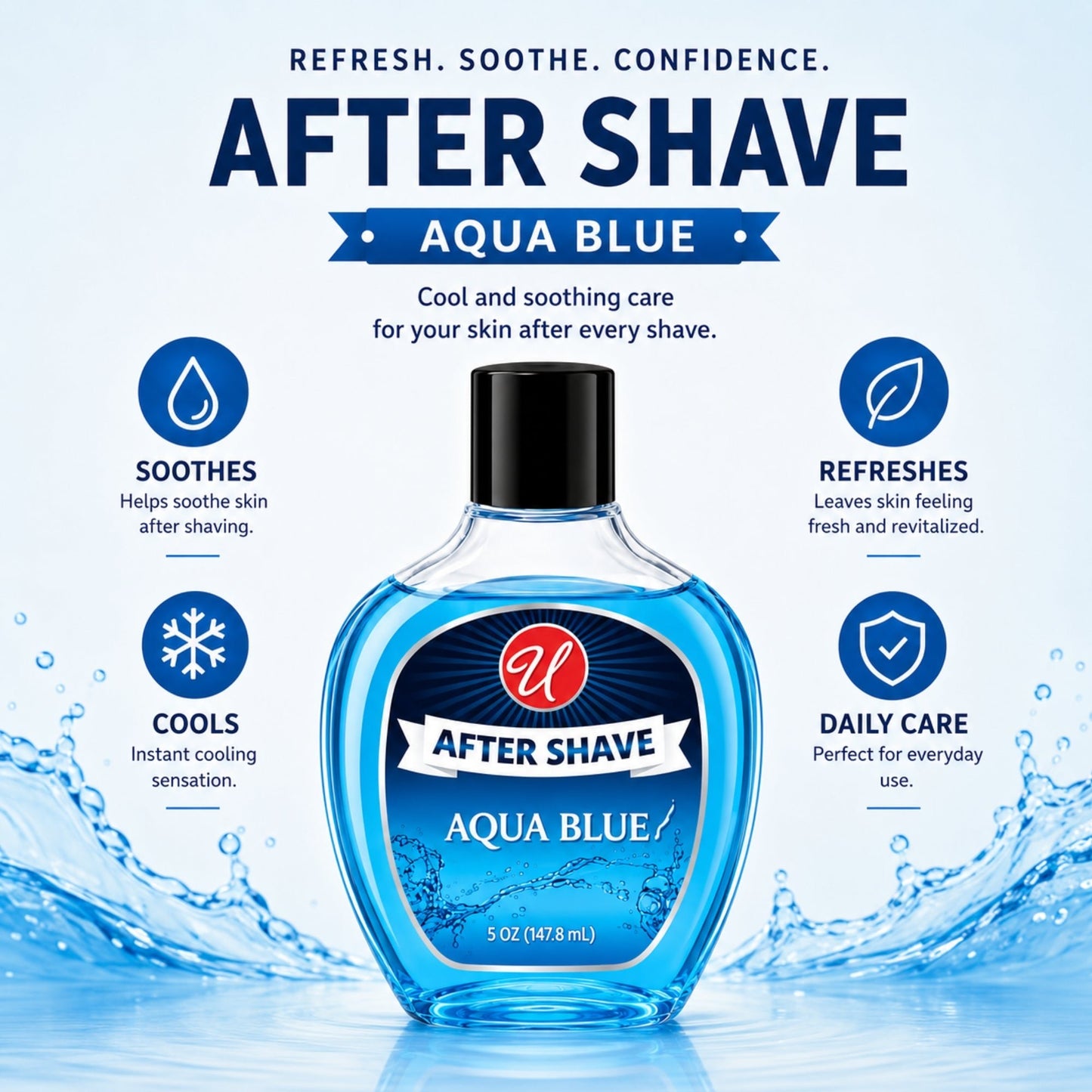 5oz Men’s Aqua Blue After Shave Lotion