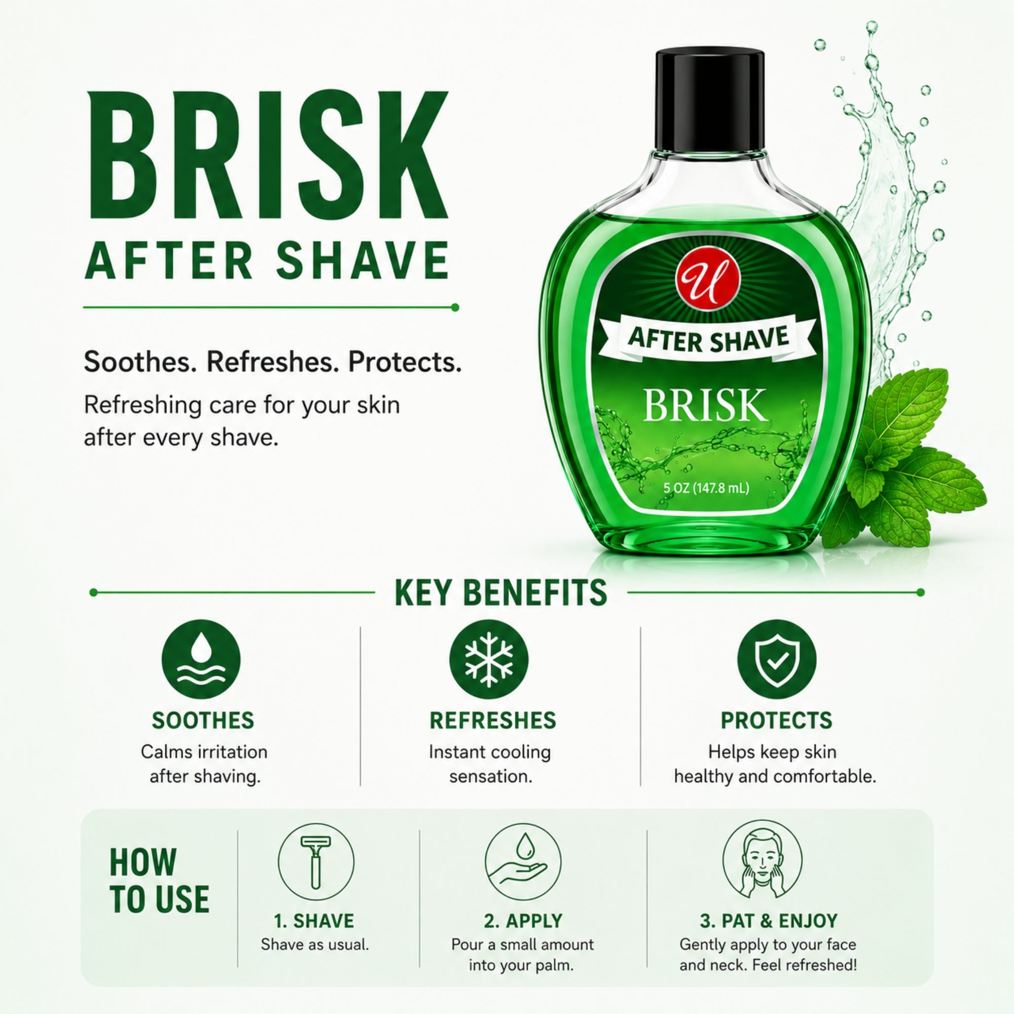 5oz Refreshing U Brisk After Shave Lotion