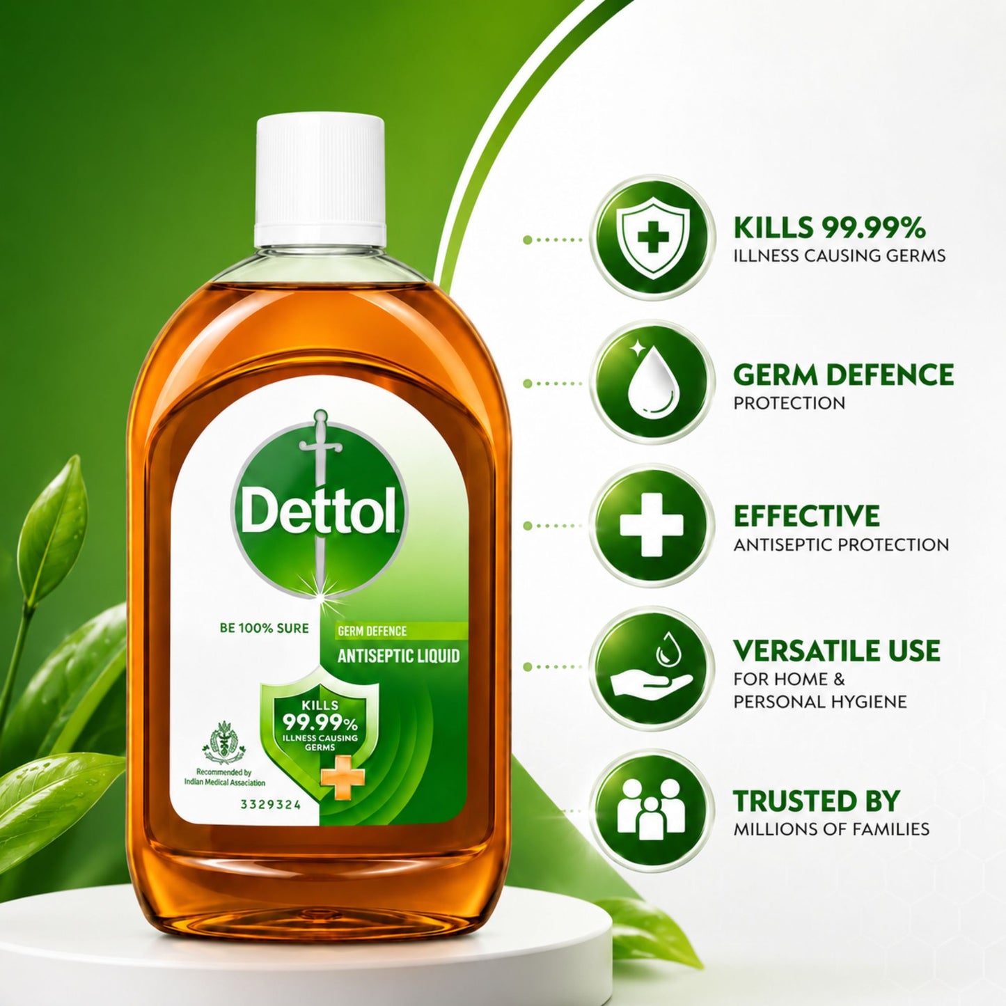 Dettol Germ Defence Antiseptic Liquid 550ml Multi Purpose Cleaner