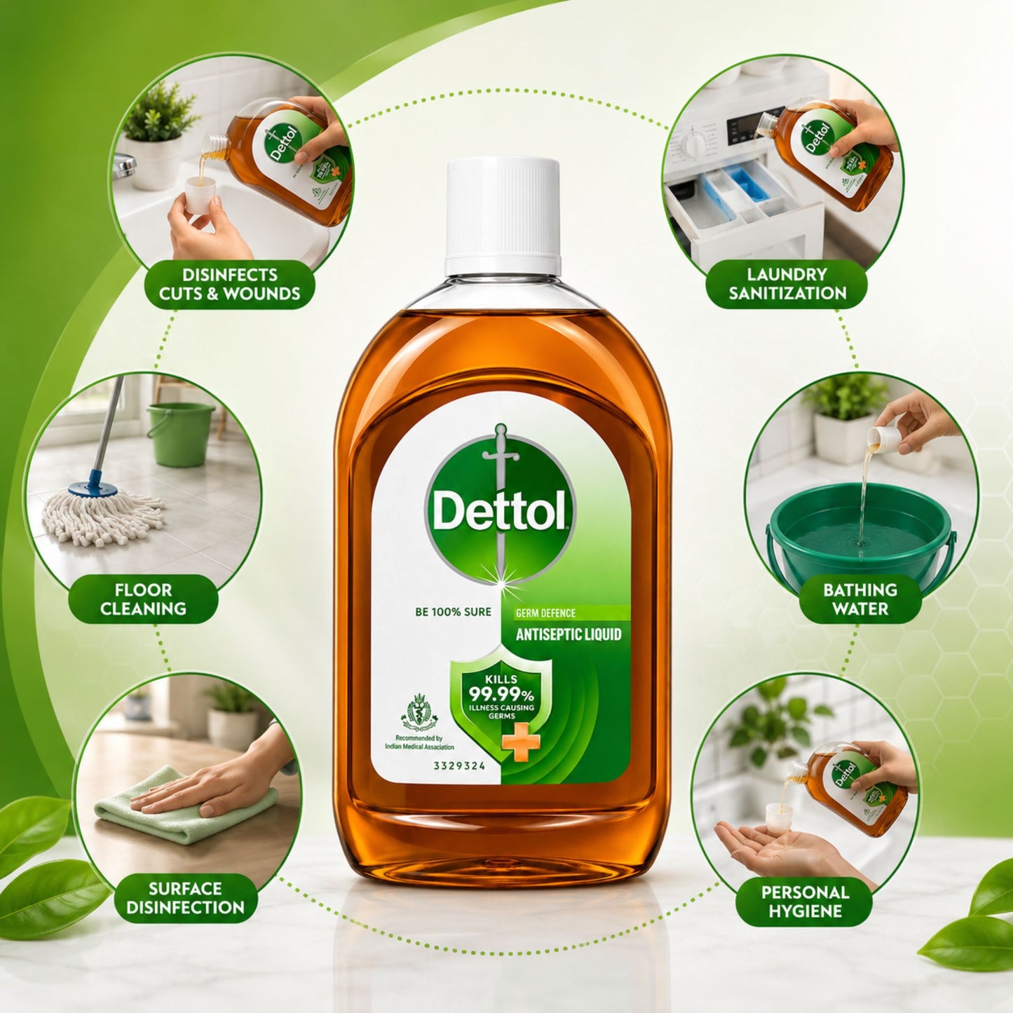 Dettol Germ Defence Antiseptic Liquid Cleaner 550ml Trusted Care