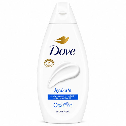 Dove Hydrate shower gel body wash with 0 percent sulfate SLES formula