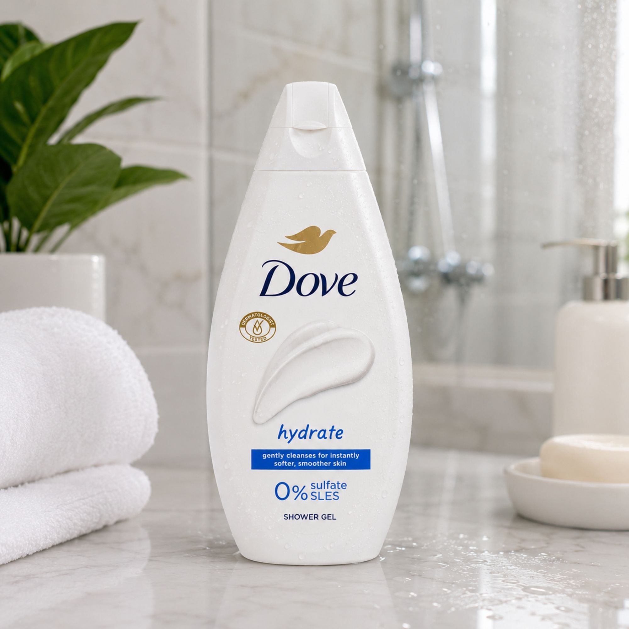 Dove Hydrate shower gel body wash with 0 percent sulfate SLES formula