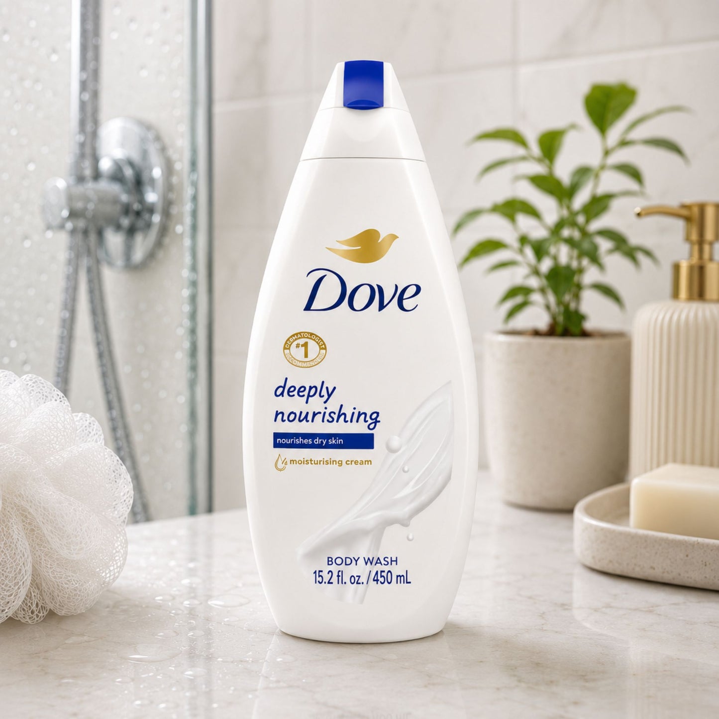 Dove Deeply Nourishing moisturizing body wash for dry skin 15.2 fl oz