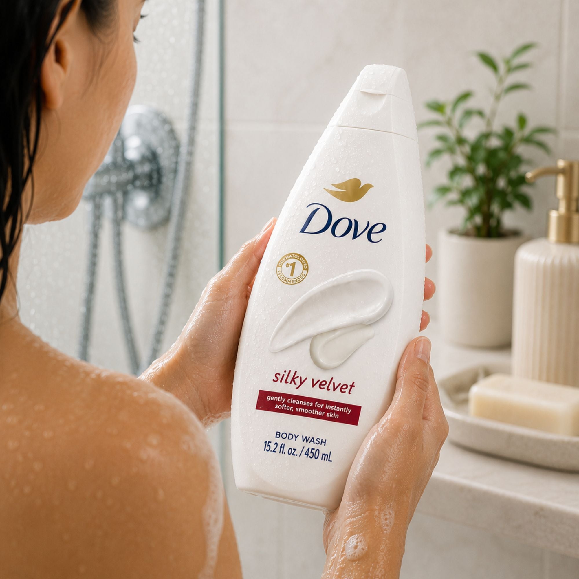 Dove Silky Velvet moisturizing body wash 15.2 fl oz for soft smooth skin