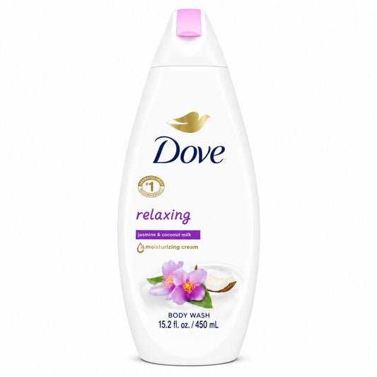 Dove Relaxing jasmine and coconut milk moisturizing body wash 15.2 fl oz