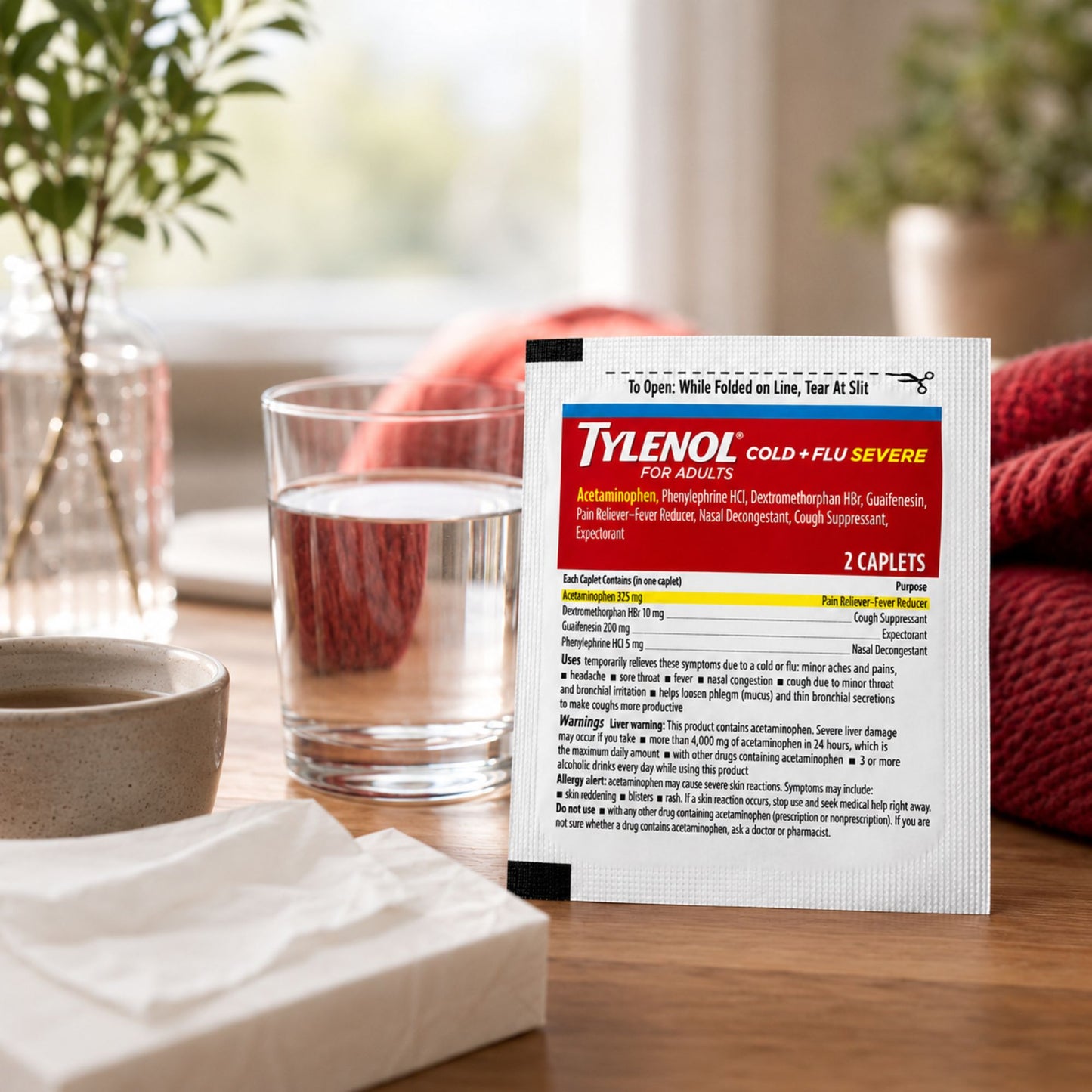 Tylenol Severe Cold and Flu Relief Caplets for Adults 2 Count