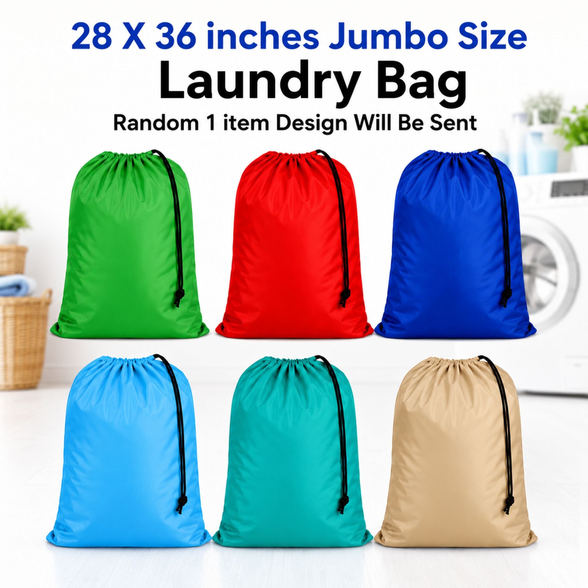 28 x 36 Inch Jumbo Size Laundry Bag Random Design Sent