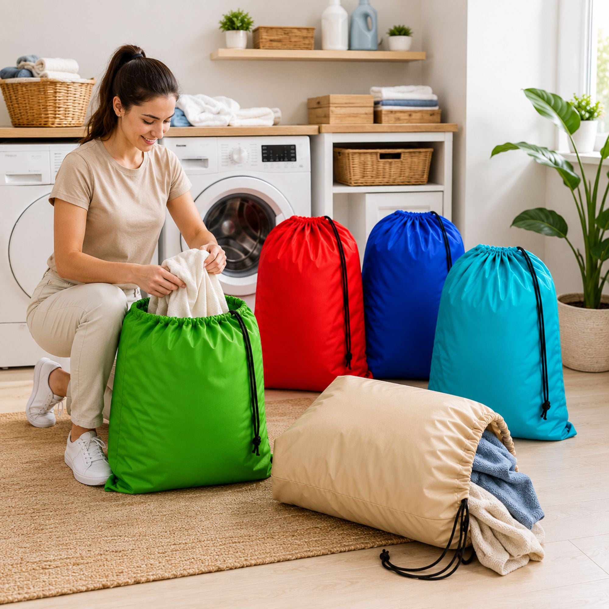 28 x 36 Inch Jumbo Drawstring Laundry Bag 1 Pc Random