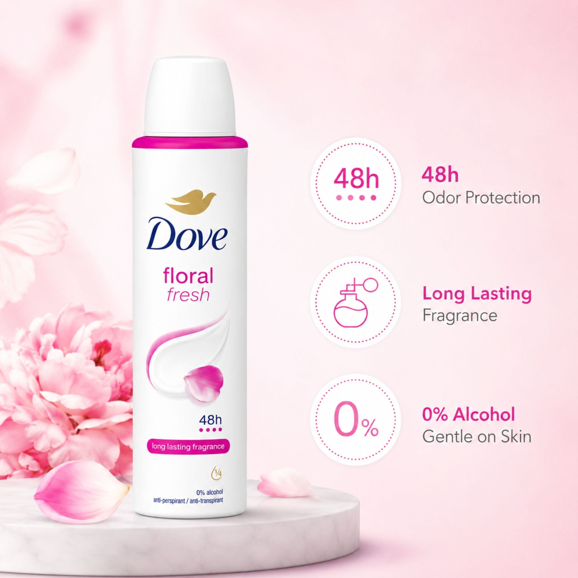 Dove Floral Fresh Deodorant Spray Long Lasting Fragrance