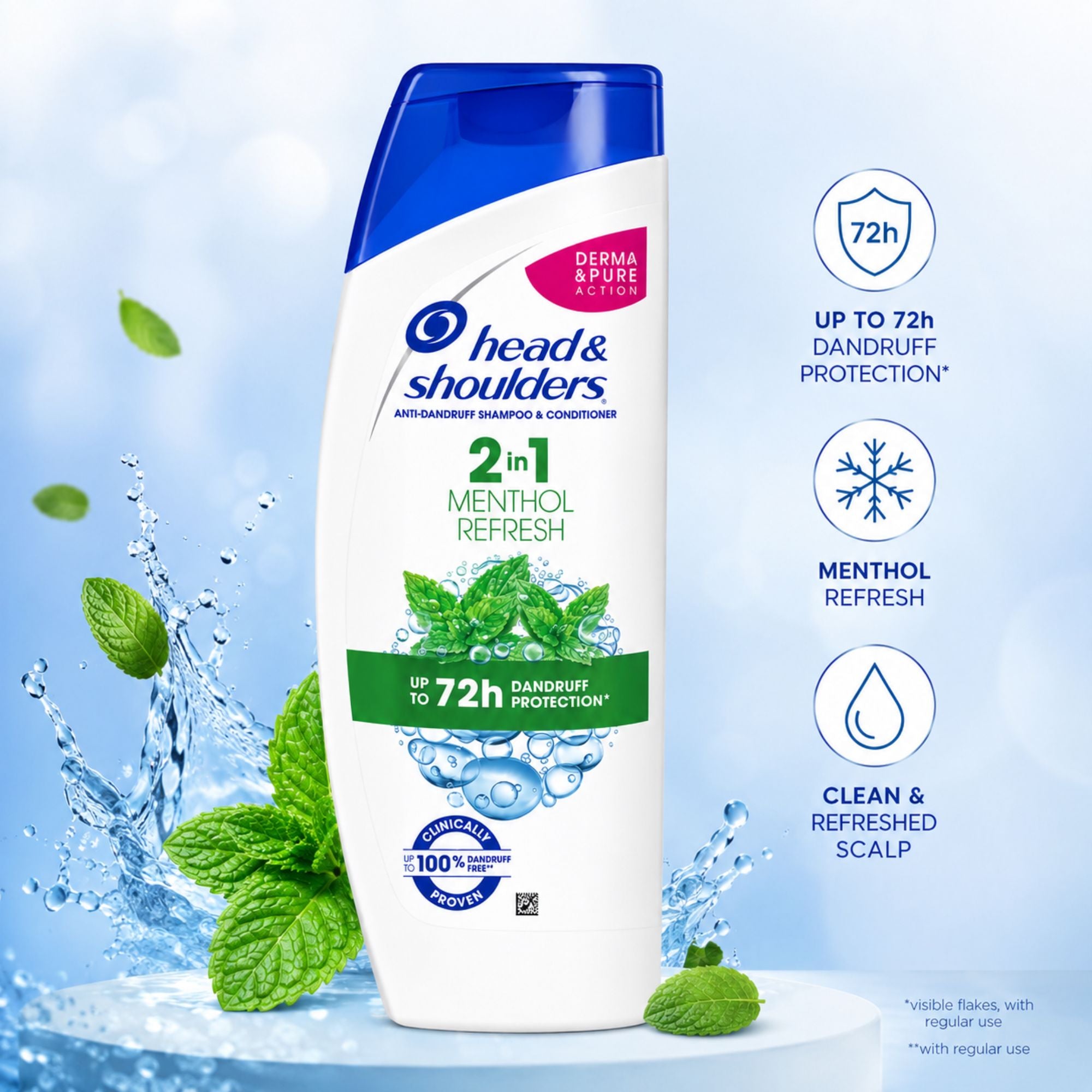 Head & Shoulders Menthol Refresh 2 in 1 Dandruff Shampoo