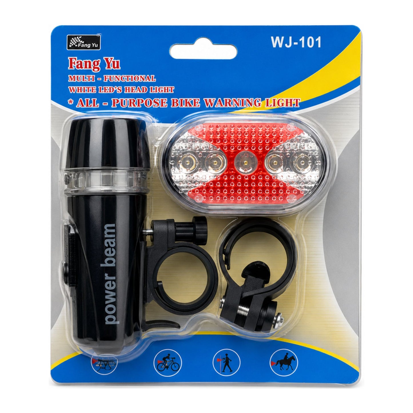 LED Bike Safety Light Set with Front Headlight & Tail Light