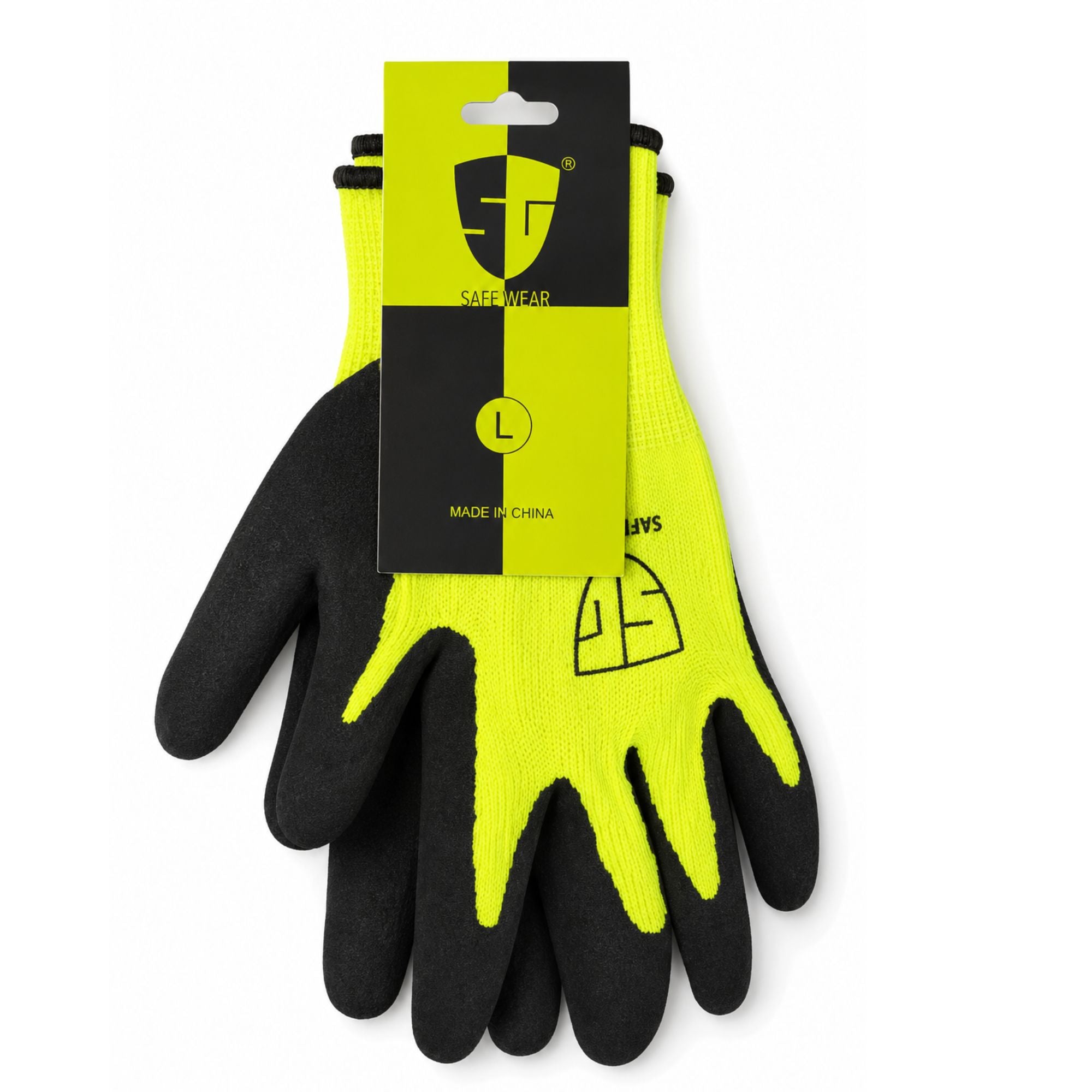 Heavy Duty Safety Work Gloves with Latex Grip for Large Hands