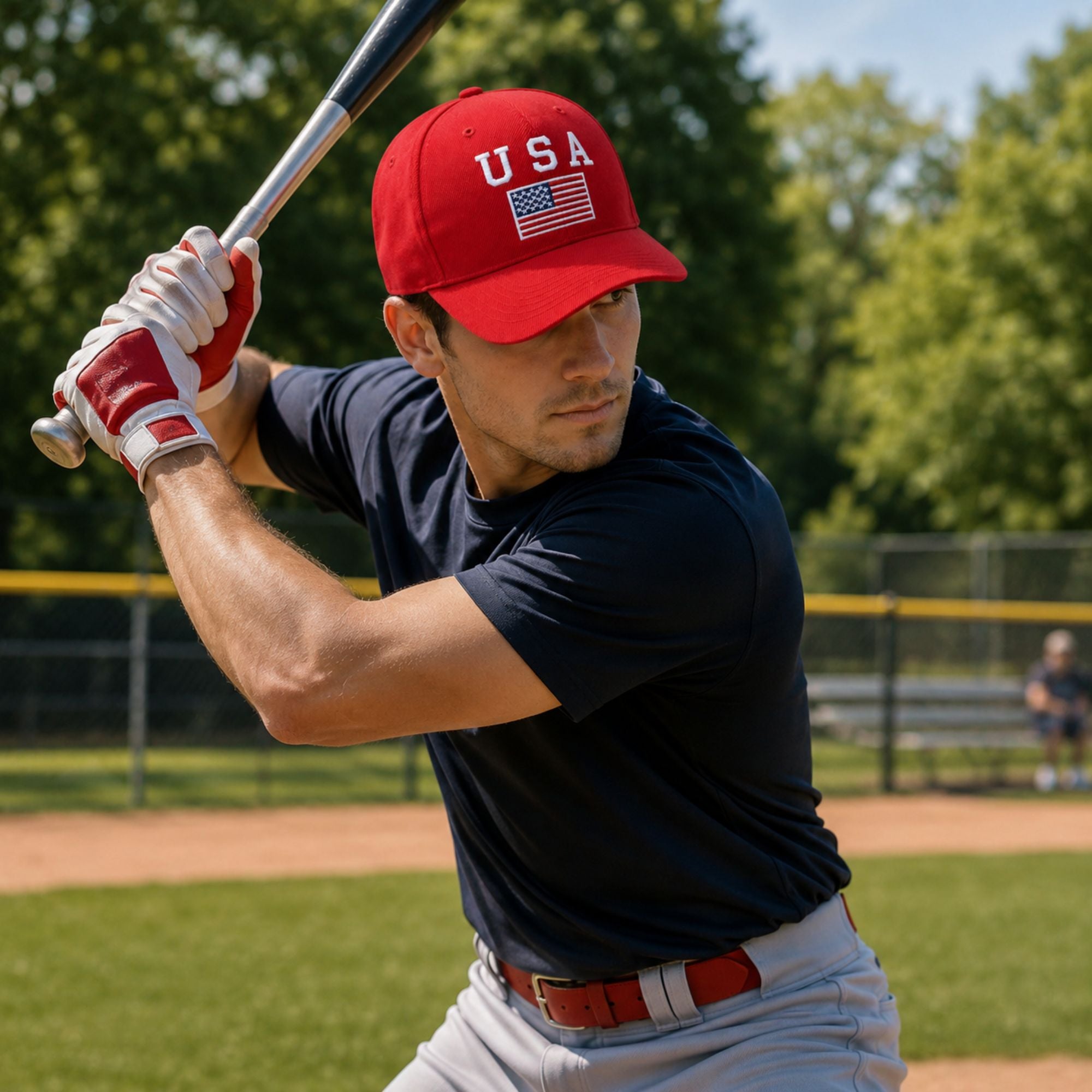 Classic Adjustable USA Embroidered Cotton Baseball Cap