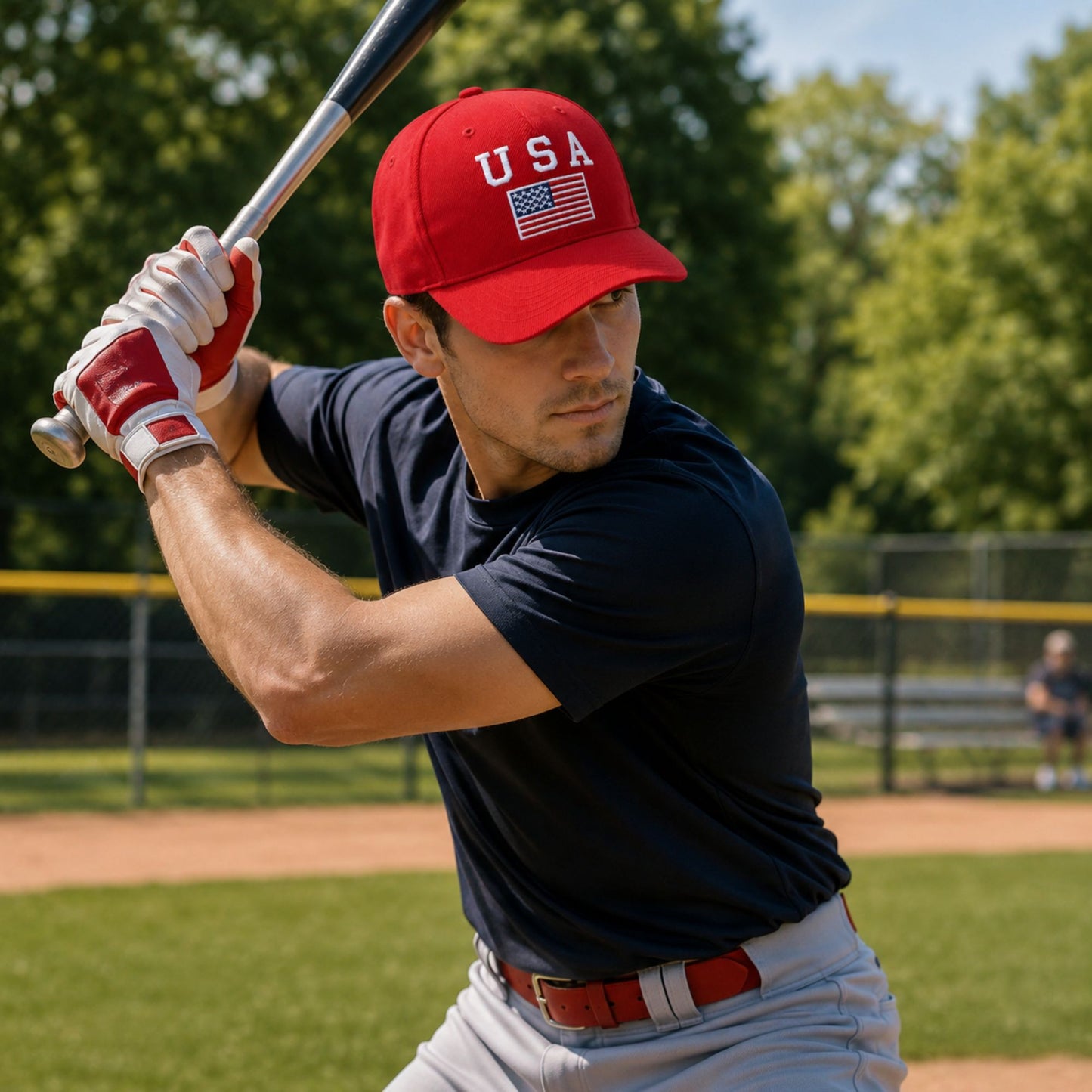Classic Adjustable USA Embroidered Cotton Baseball Cap