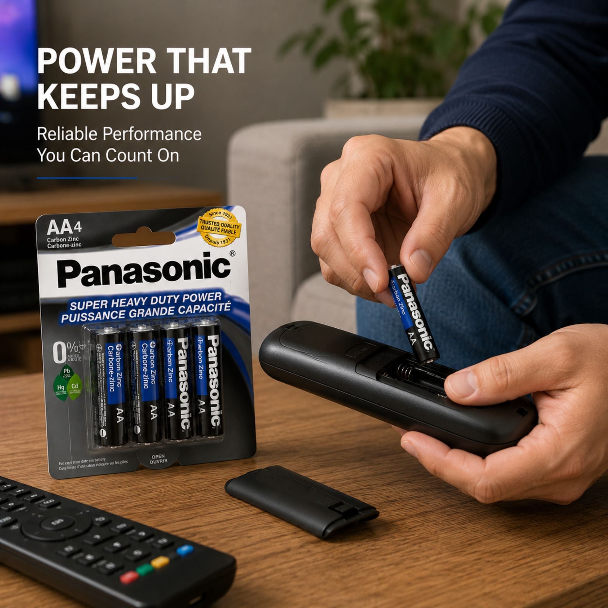 Panasonic AA Carbon Zinc Batteries Long Lasting 4 Pack