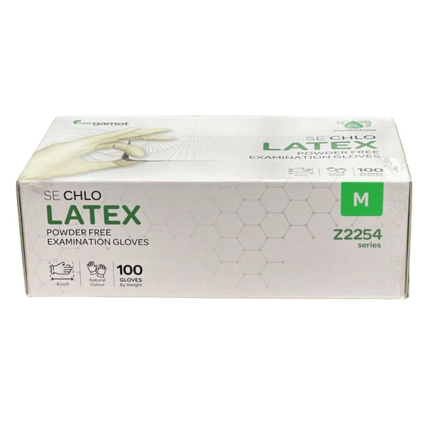 Medium Bergamot Latex Disposable Powder-Free Examination Gloves, 100 Pack