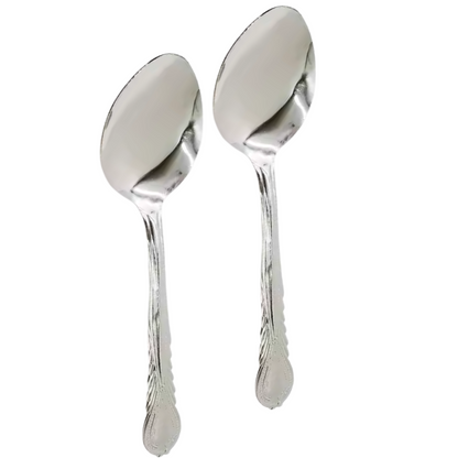 99¢- Stainless Steel Table Spoon – Durable, Rust-Resistant Flatware for Everyday Use: 2CT