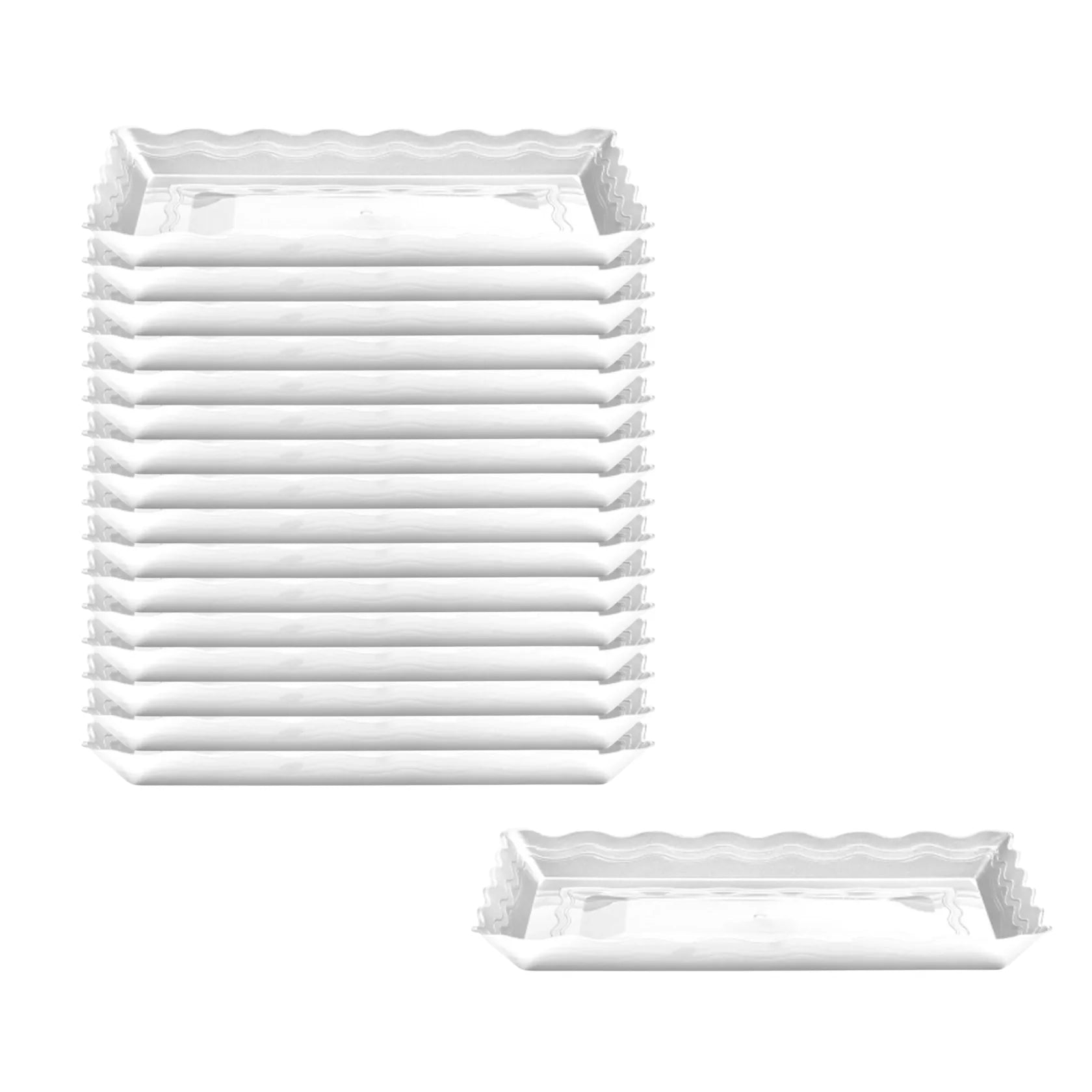 9''X13'' White Plastic Rectangular Tray Kitchen Catalog, Disposable Plates product image 5
