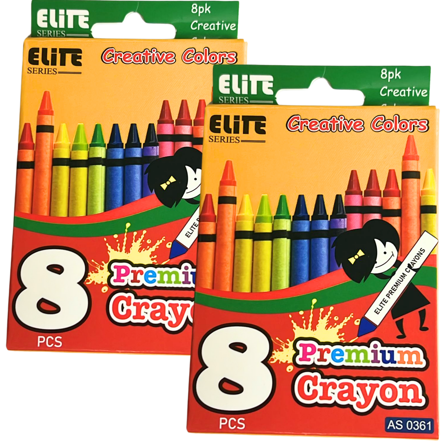 99¢ Elite Series –8 Count Box of Crayons Non-Toxic Color Coloring School Supplies:2CT