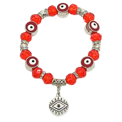 99¢- Evil Eye Colorful Bead Bracelet – Protective Charm Jewelry: 1CT