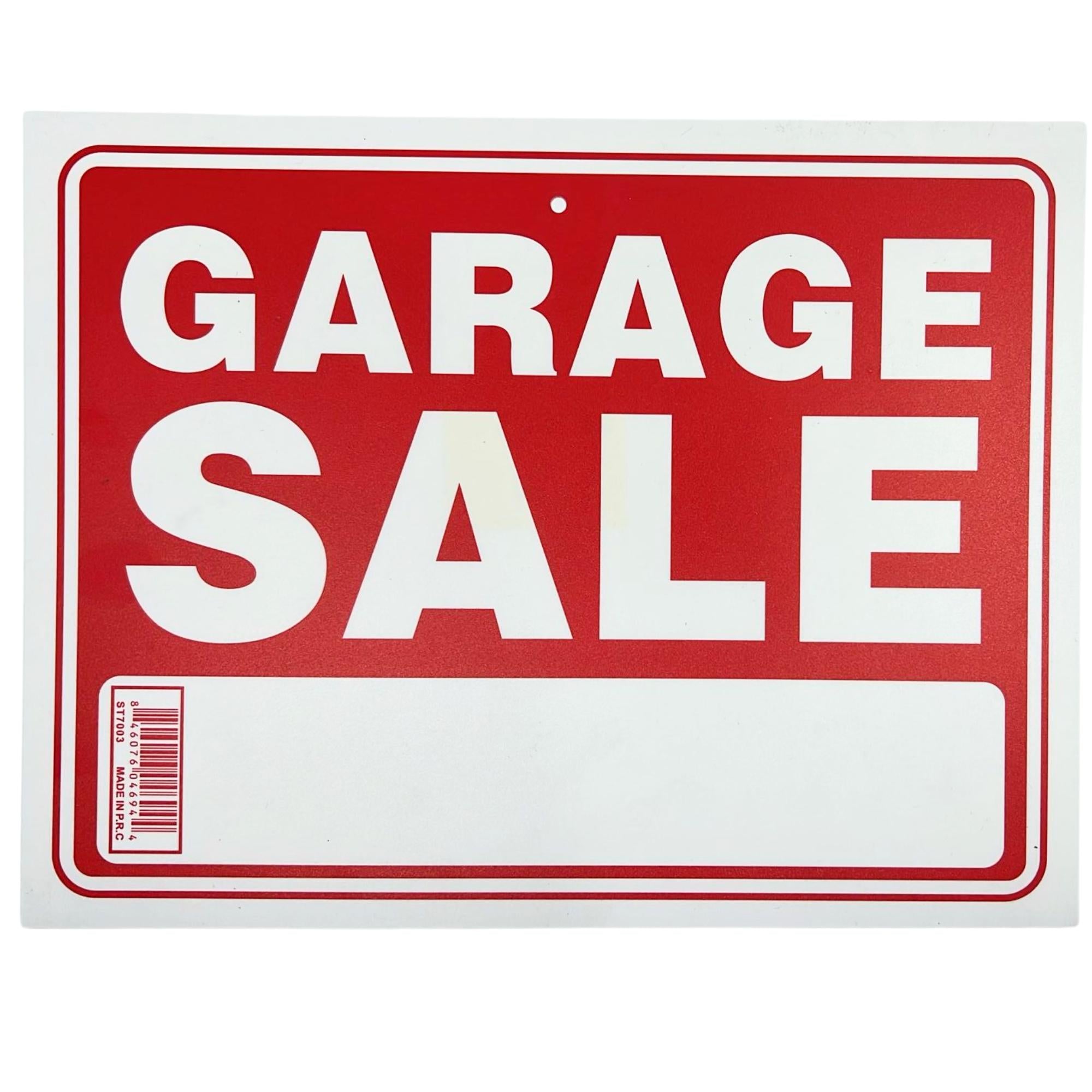 9"X12" "GARAGE SALE" Plastic Signage Sign 1 Pack Safety & Warning Signs Outdoor main product image