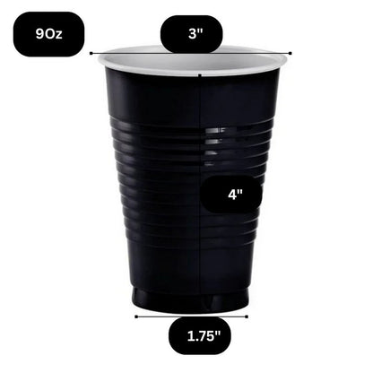 Disposable 9oz Black Plastic Cups