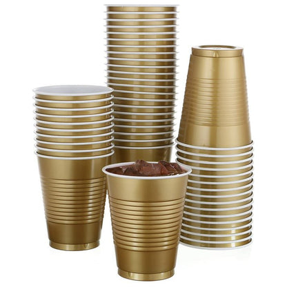 Disposable 9oz Gold Plastic Cups
